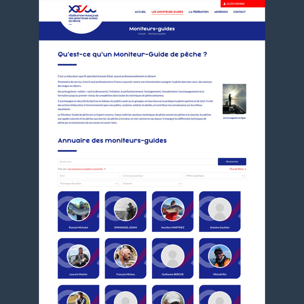 Annuaire des moniteurs-guides de pêche
