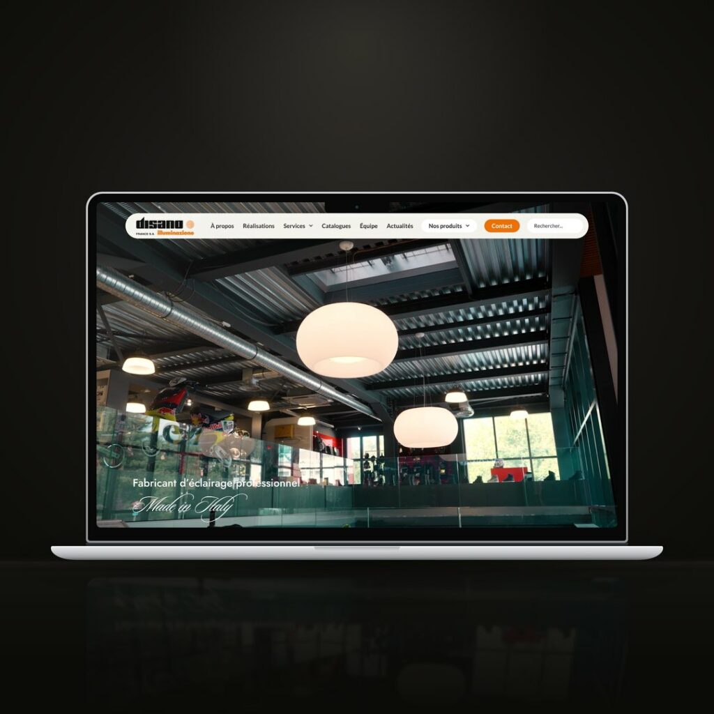 Site Disano sur ordinateur portable